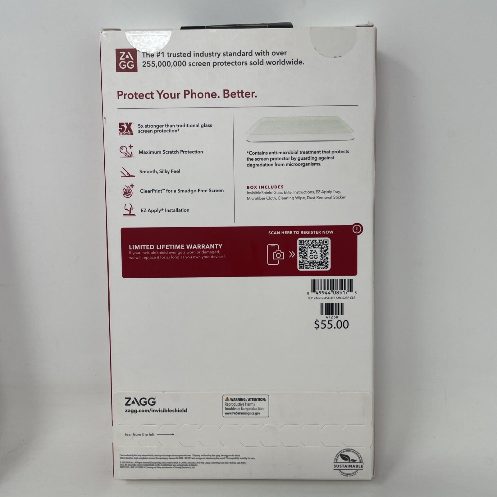 ZAGG Invisible Shied Glass Elite Screen Protector for Samsung Galaxy S23+ (Plus)