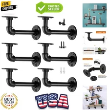 Durable Industrial Shelf Supports - Fit 7-14 Inch Boards - Easy Install - 6 Pack