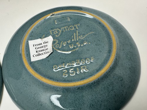 1953 Roseville Raymor Robins Egg Ice Blue 254R Cups Saucers Round Re-Design Rare - Picture 7 of 10