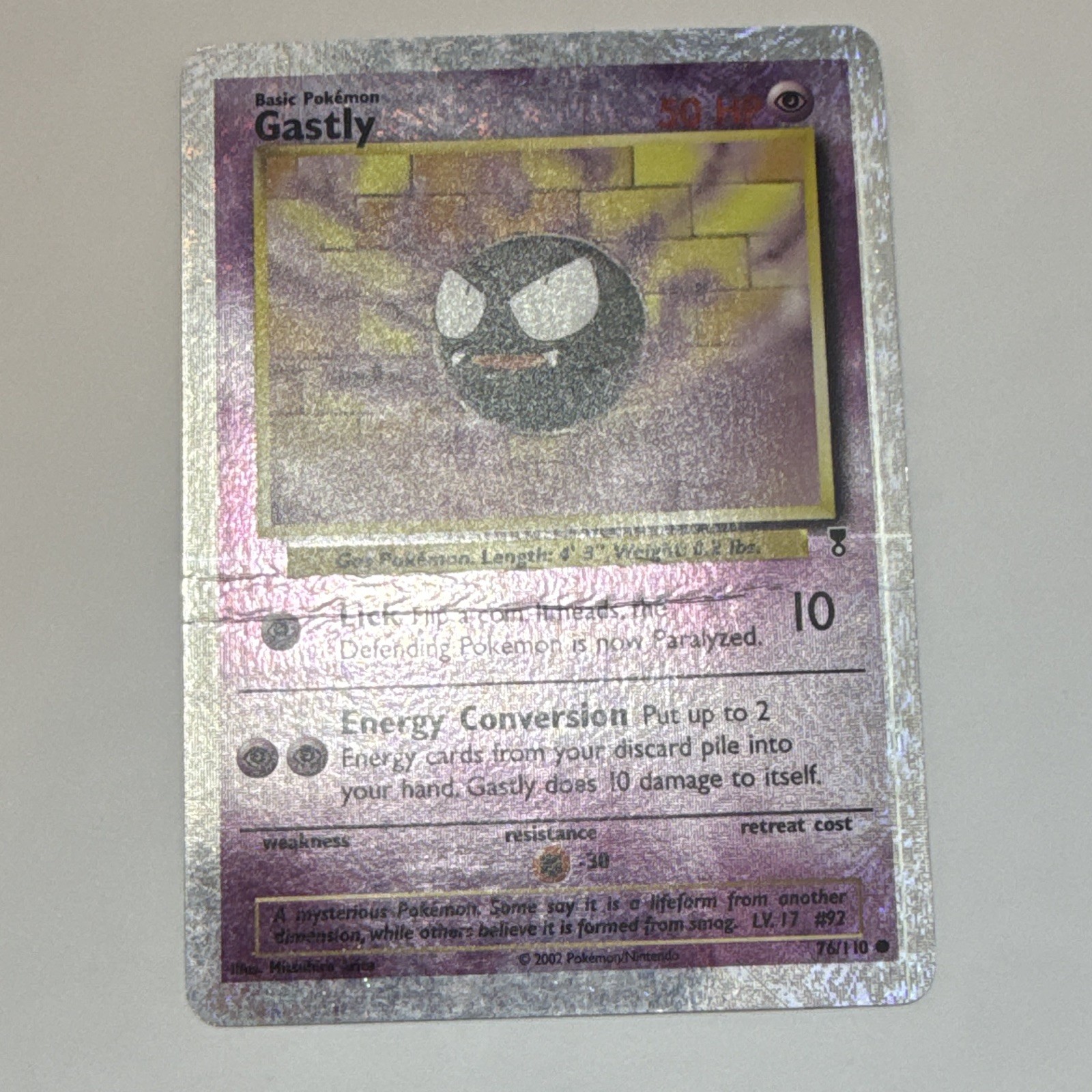 Pokemon TCG Legendary Collect ion Gastly Reverse Holo Card 76/110