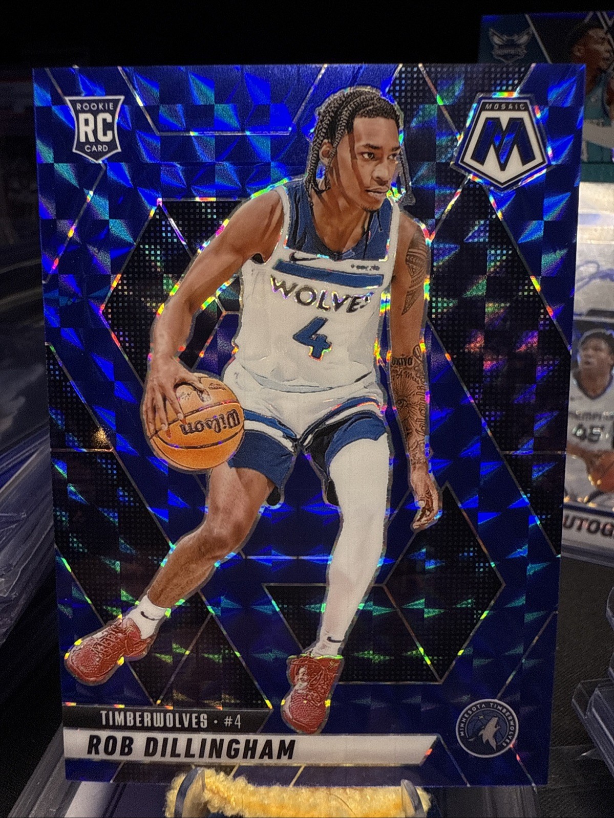 2024-25 Panini Mosaic Rob Dillingham #218 Blue Mosaic Prizm 4/199 #match