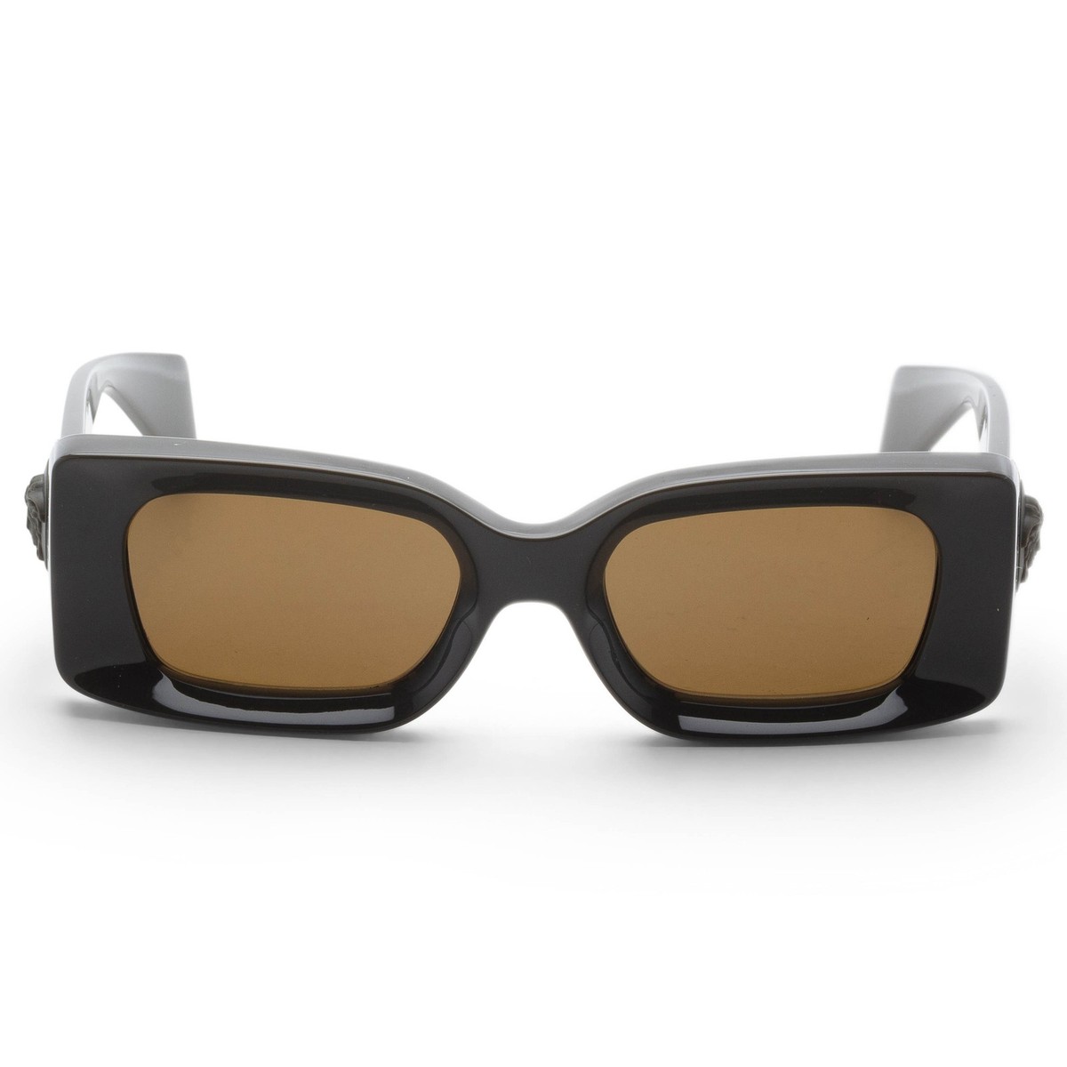 NWT Versace VE4474U Dark Olive Rectangle 52mm Sunglasses Versace VE4474U M (52 - 20) with Grey lenses and Black frame  main image 2