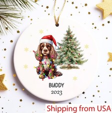 Custom Pet Christmas Ornament, American Cocker Spaniel Christmas Memorial Orn...
