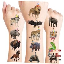 96 PCS Cute Temporary Tattoos for Kids - Party Favors - Birthday Animal