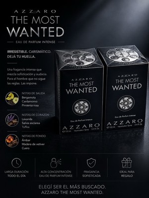 Azzaro The Most Wanted Eau de Parfum Intense Spray 3.4 fl oz Long Lasting