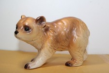 Vintage Ceramic Porcelain Brown Bear Cub Figurine Japan Clover