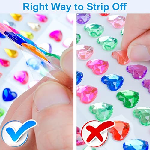 2102pcs Gems Stickers, Self Adhesive Gems for Crafts Bling Rhinestones Colorful - Bild 5 von 6