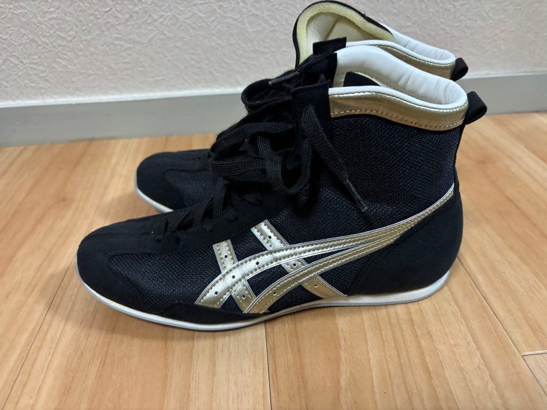 ASICS Boxing Shoes TBX950 US7.5 25.5cm Black / Gold USED made in