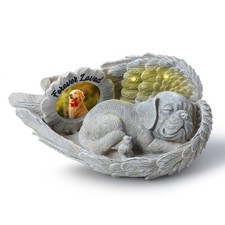 Dog Memorial Gift, Angel Memorial Dog Statue with Photo Frame, Forever My Gua...