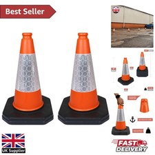 460mm Reflective Outdoor Traffic Cones - Easy Grip Handle, Wind Resistant Design