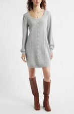 Treasure & Bond  Mixed Stitch Long Sleeve Sweater Dress Wool Blend Size S