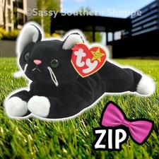   ZIP   1996 Ty Beanie Babies Black Tuxedo CAT White Paws MWMT 