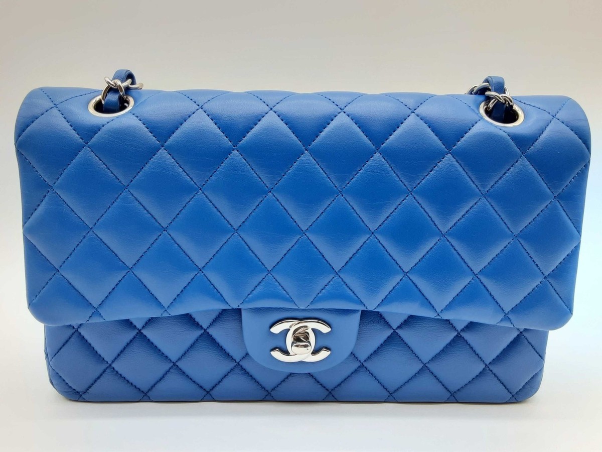 Chanel Classic Double Flap Blue Quilted Leather Shoulder Bag