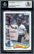 Dick Vermeil Beckett BAS Signed 1982 Topps 2020 Skips Reprint Autograph Eagles