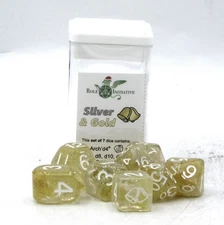 Role 4 Initiative 50903-7C Diffusion Silver & Gold (Set of 7 Dice) Holiday Bells
