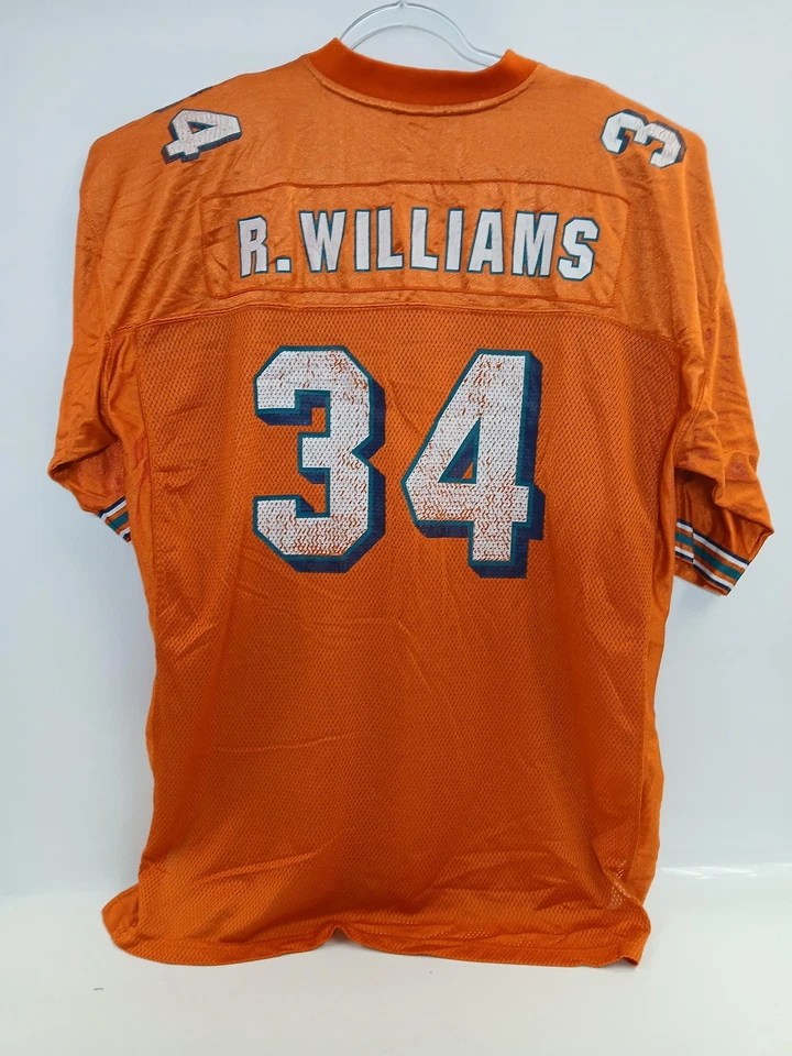 Camiseta de fútbol americano de los Miami Dolphins para hombre 2XL naranja NFL Ricky Williams Reebok Foto 3 de 4