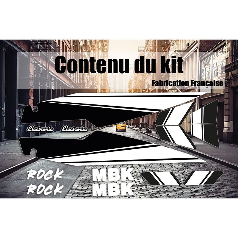 Kit déco MBK Rock noir autocollants pour personnalisation cyclo