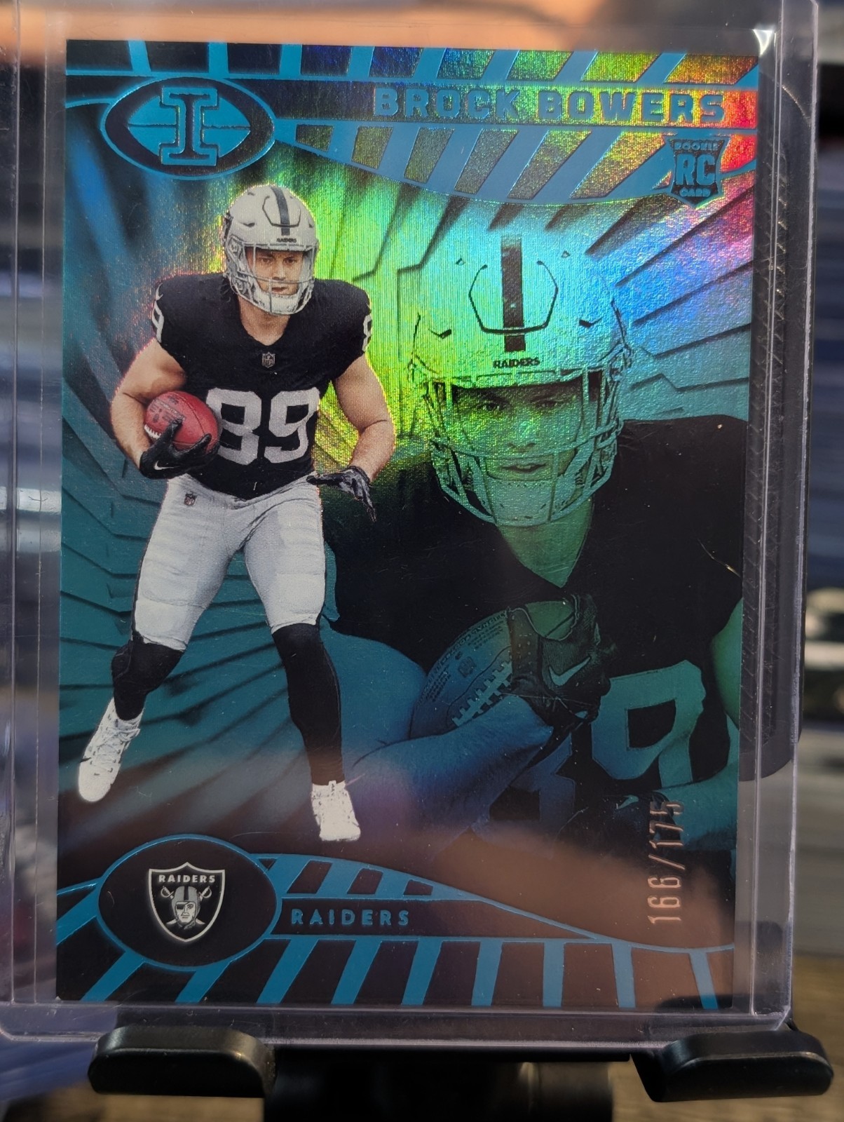 2024 Panini Illusions Trophy Collection Teal 166/175 Brock Bowers #47 Rookie RC