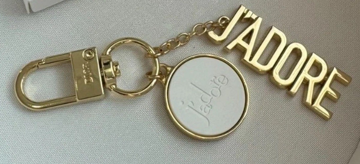 Dior J'adore Bijou De Sac Bag Charm Keychain Gold Logo Limited