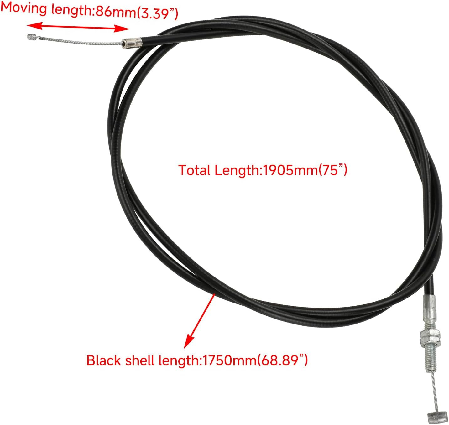 YOXUFA Universal 75'' Throttle Cable Compatible with 90Cc 110Cc 125Cc 150Cc 250C