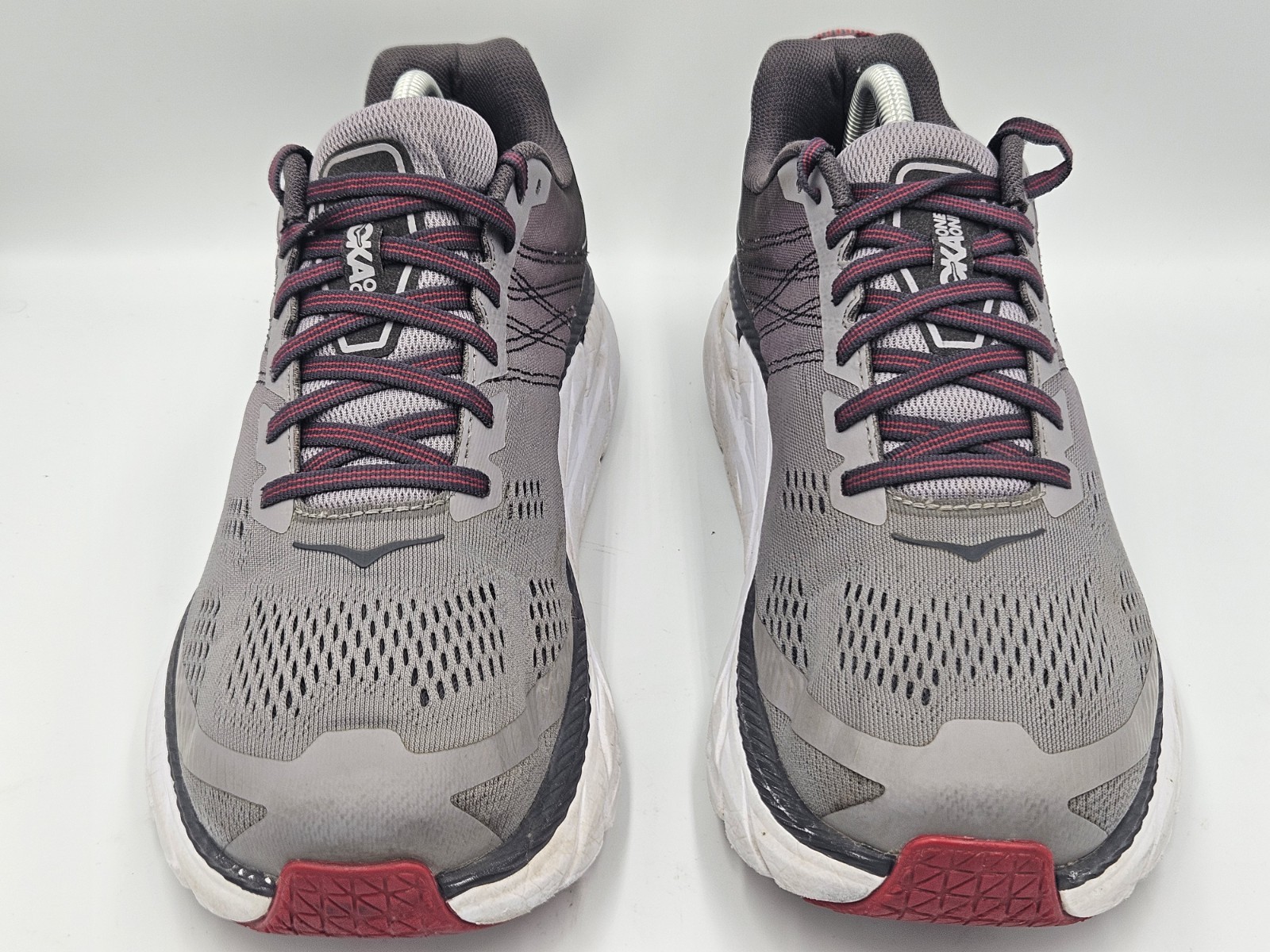 HOKA Clifton 6 Men’s Running Shoe Sneakers Red Gray SZ 9.5 2E thumbnail 3