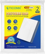 2PK Plastic Mattress Bag for Moving Storage Waterproof Mattress Protector Cover