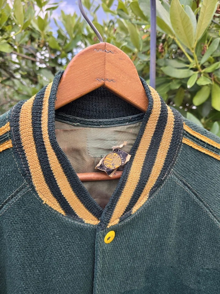 Chaqueta Universitaria Notre Dame Años 40 50 42 Empire Artículos Deportivos Lana Puntada de Cadena Foto 4 de 4