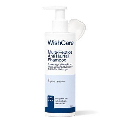 WishCare Multi Peptide Anti Hairfall Shampoo Reiswasser Rosmarin Koffein 250ml