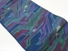 7572987: JAPANESE KIMONO JAPANESE NAGOYA OBI / MATELASSE / WOVEN ABSTRACT
