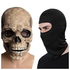 Full Head Skull Mask Helmet With Movable Jaw 3D Skeleton Skull Horror Mask Adult