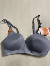 NWT Warner's 34B Cloud 9 Super Soft Wireless Comfort Bra 1269 Gray