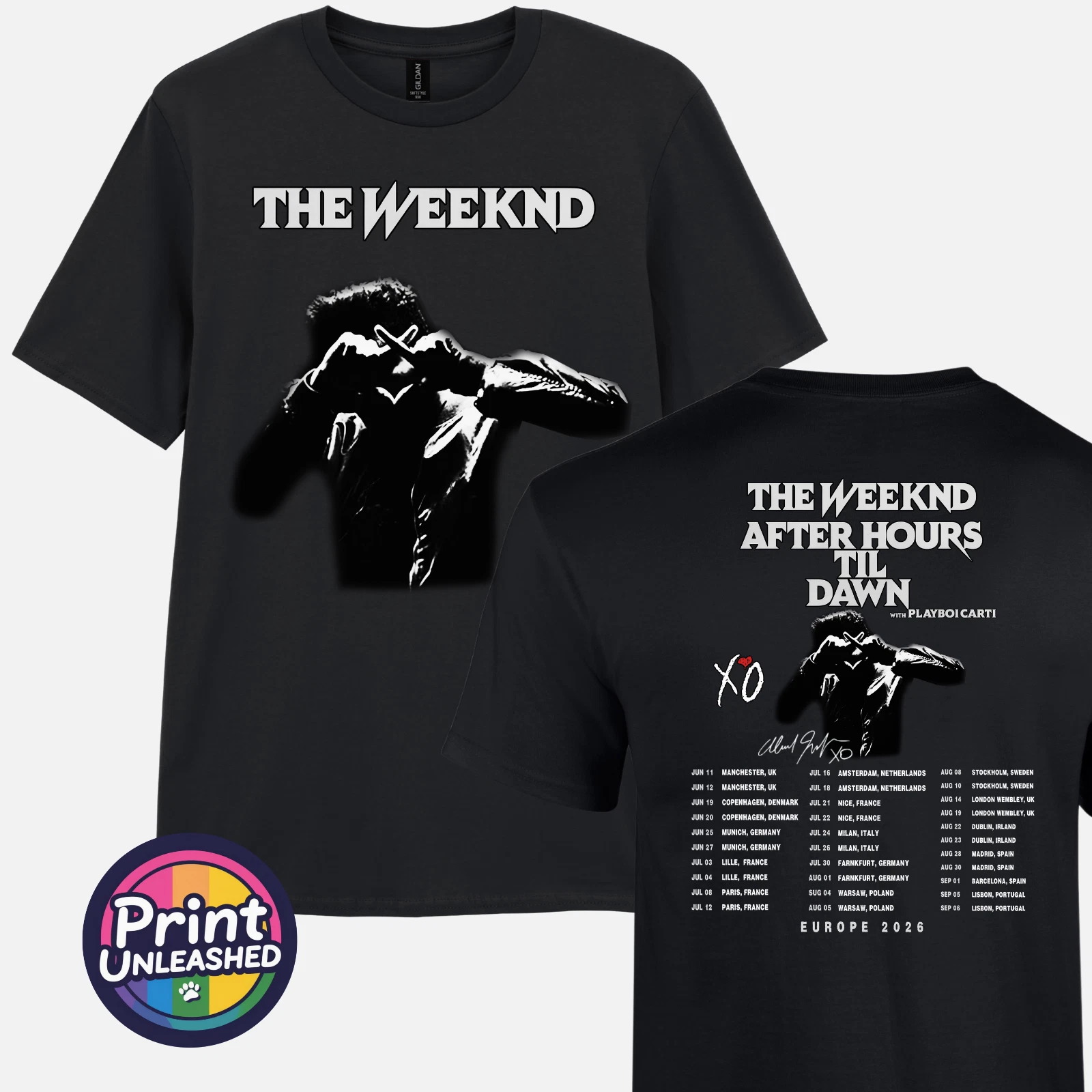 Weeknds T-Shirt After Hours Til Dawn Tour Tee Tour Dates Graphic Top Gift