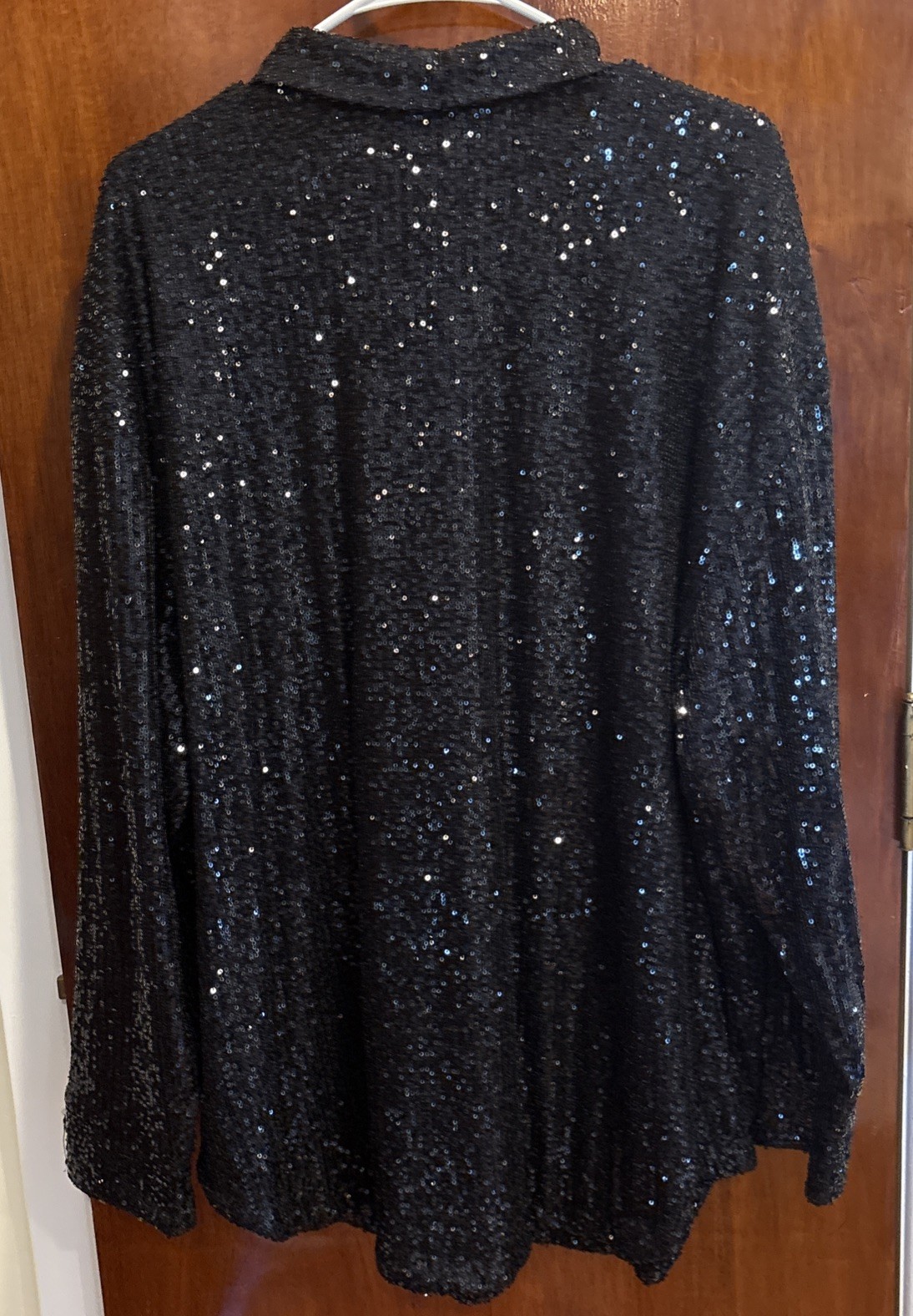 Stunning Black Sequin Blouse Size 1X Ruby Rd Woma… - image 4