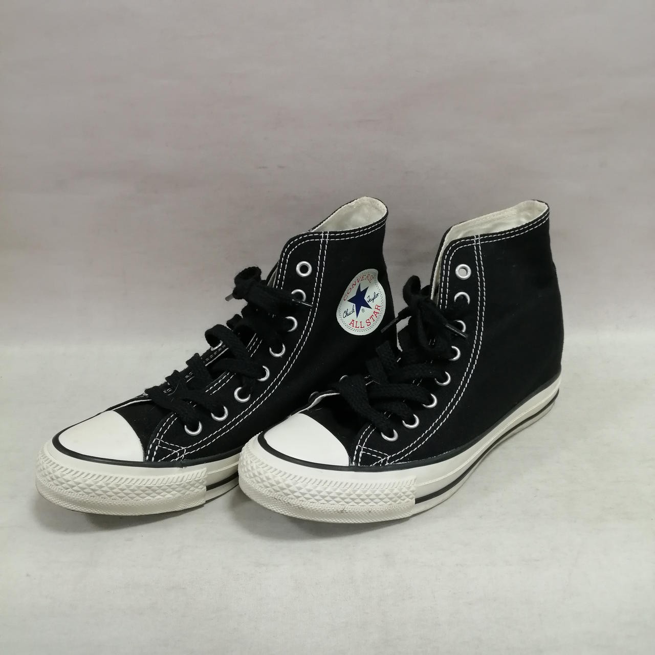 Converse 5Sd487 Black High-Top Heeled Sneakers Size 23.5 ECM68