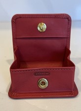Vintage Coach Red Leather Origami Snap Coin Purse Rare