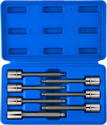 Neiko 10243A 3/8-Inch-Drive Extra-Long Ball-End Hex-Bit 7pc Allen Socket Set 