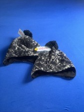Cat Jack Lot Of 2- Boys OSFM Ear Covered Black Winter Hat Soft Warm- New
