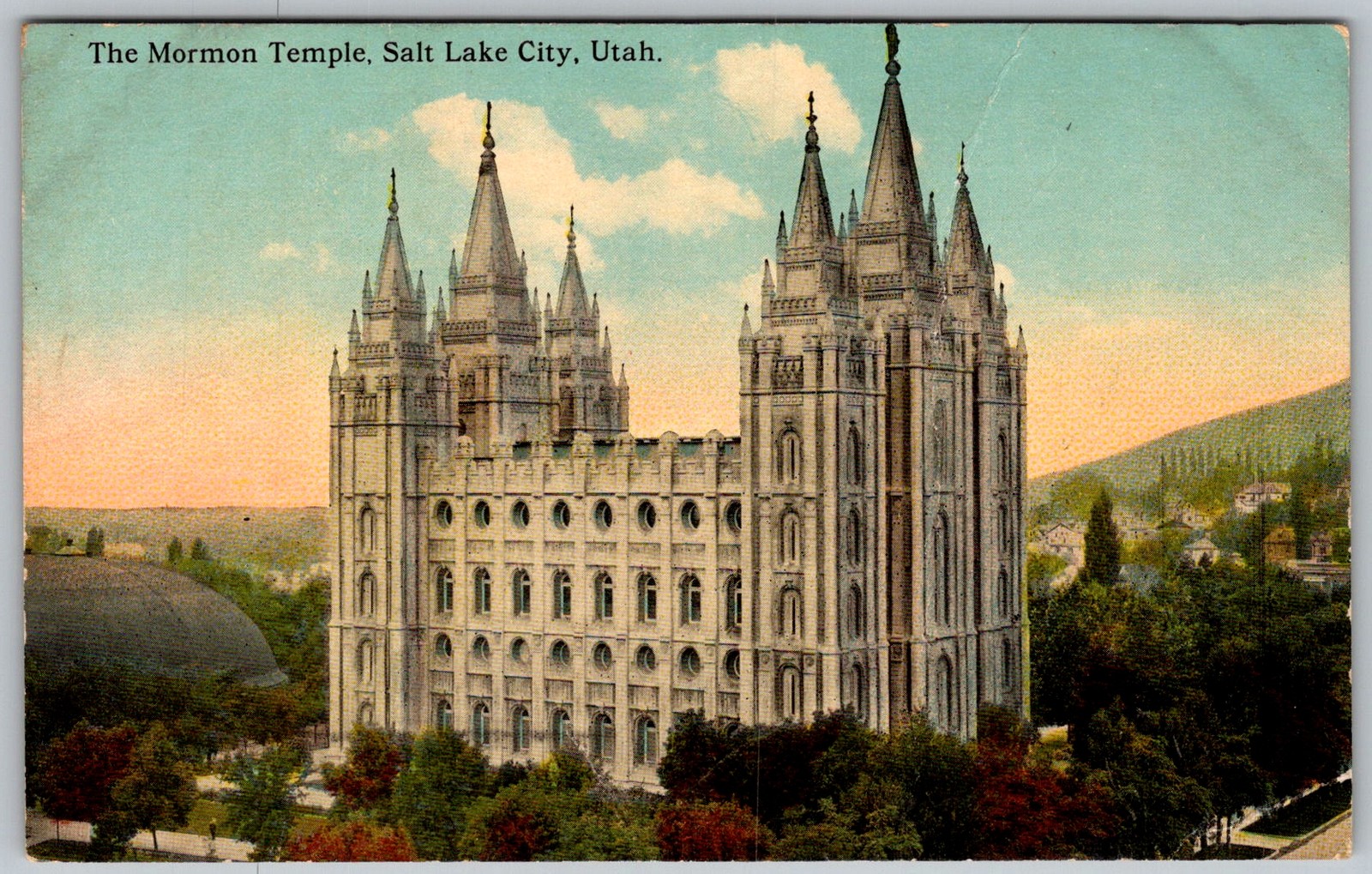 Antique Postcard Mormon Temple Salt Lake City, UT 1910s