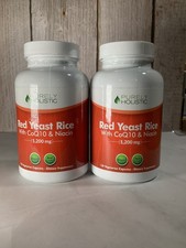 Purely Holistic Red Yeast Rice 2 PACK 1200mg w/ CoQ10  Niacin 120 Ct Exp 9/27