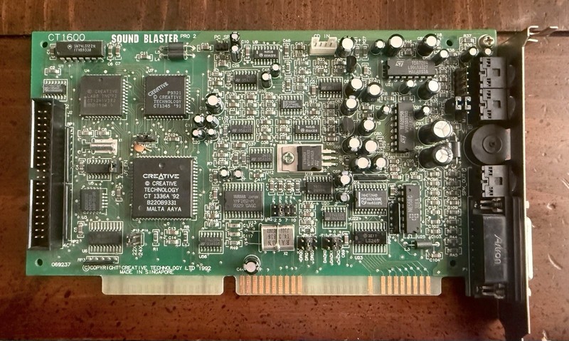 Creative Labs Sound Blaster Pro 2 CT1600 ISA 16 Bit TESTED WORKING * See Video *