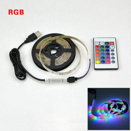 USB 5050 RGB LED Strip Light 5V 60SMD/M Bar TV Back Lighting Kit+Remote Control - Picture 16 of 18