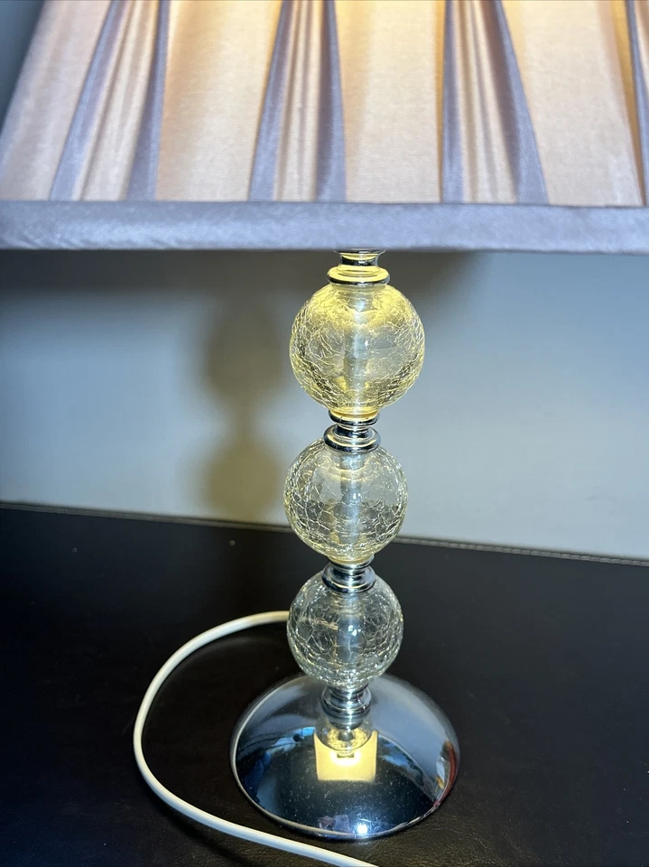 Laura Ashley стекло серебро льда скульптура лампа шелковый абажур высокий рабочий - Изображение 4 из 4