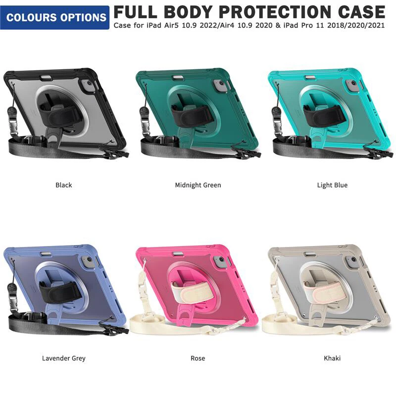 For iPad Pro 11 Air 5th 4th Mini 6th Case Heavy Duty Kickstand ShockProof Cover - Image 2 of 4