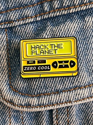 Hackers - Hack The Planet - Cool Funny 90s Sci Fi Movie Enamel Pin / Badge