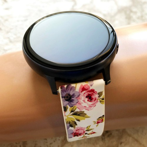 Red Floral (FL-3) Leather Band Strap for Garmin Venu 2 Plus Sq 2 & Music -B18P20 - Picture 5 of 7