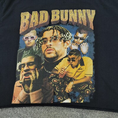 BAD HOP Friends Tシャツ ゴールド×ブラック NUBIAN Bad Bunny Shirt Women's XL Black Hip Hop Rap Music Crop Top