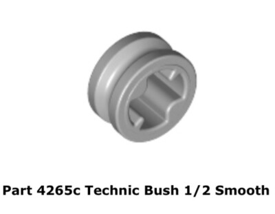 Lego 5x 4265c Light Bluish Gray Technic Bush 1/2 Smooth 75137