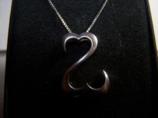 KAY'S/ZALES JEWELERS JANE SEYMOUR DOUBLE OPEN HEART STERLING PENDANT AND CHAIN 