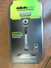 GILLETTE LABS TRAVEL KIT WITH 1 RAZOR+1 STAND+3 CARTRIDGES+1 TRAVEL CASE