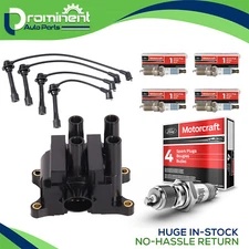 Ignition Coil & Wire Set & 4 Motorcraft Spark Plug for Ford Ranger Mazda B2300